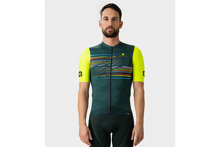 Веломайка мужская ALE MAGLIA MC / SS JERSEY LOGO PR-S VERDE SCURO / DARK GREEN